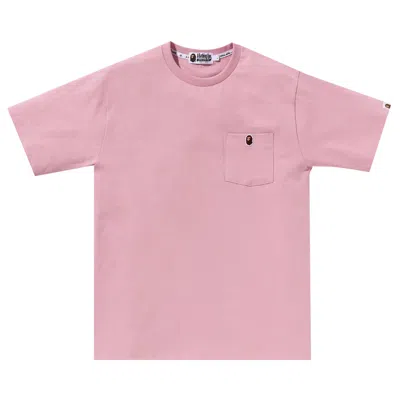 Pre-owned Bape Ape Head One Point Pocket Tee 'pink'