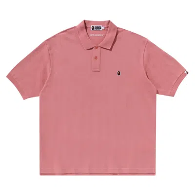 Pre-owned Bape Ape Head One Point Polo 'pink'