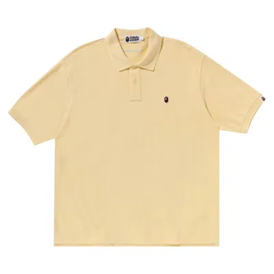 Pre-owned Bape Ape Head One Point Polo 'yellow'