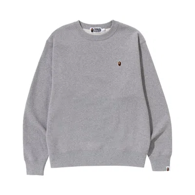 Pre-owned Bape Ape Head One Point Relaxed Fit Crewneck 'grey' | Men's Size L
