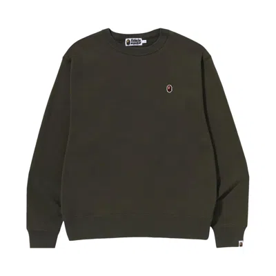 Pre-owned Bape Ape Head One Point Relaxed Fit Crewneck 'olivedrab' | Green | Men's Size Xxl