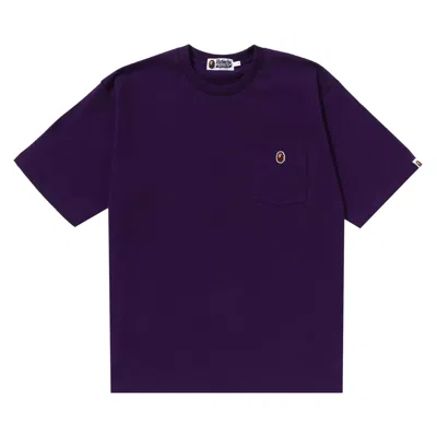 Pre-owned Bape Ape Head One Point Relaxed Fit Pocket Tee 'purple'