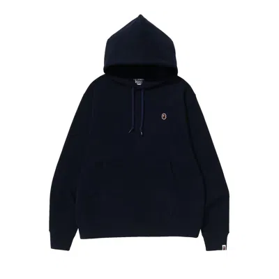 Pre-owned Bape Ape Head One Point Relaxed Fit Pullover Hoodie 'navy' In Blue