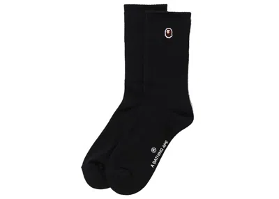 Pre-owned Bape Ape Head One Point Socks (ss21) In Black