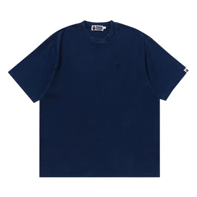 Pre-owned Bape Ape Head One Point Tee 'indigo' In Blue