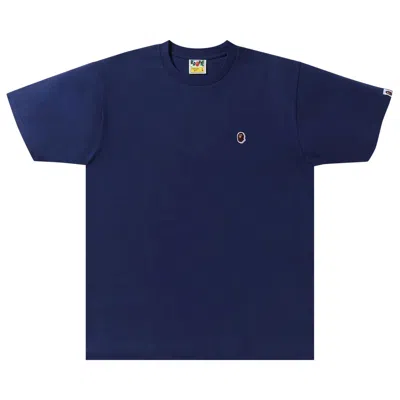 Pre-owned Bape Ape Head One Point Tee 'navy' In Blue