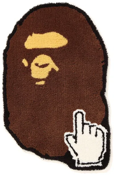 Pre-owned Bape Ape Head Online Rug In Brown
