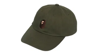 Pre-owned Bape Ape Head Panel Cap In Olivedrab Green