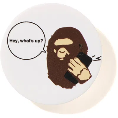 Pre-owned Bape Ape Head Popsockets In White
