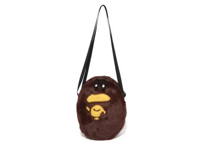 Pre-owned Bape Ape Head Shoulder Bag In Brown