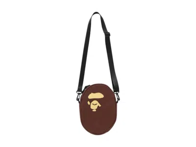 Pre-owned Bape Ape Head Shoulder Bag (ss25) In Brown