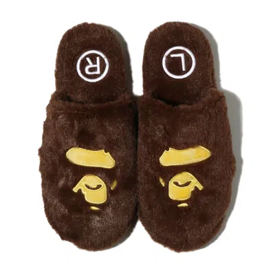 Pre-owned Bape Ape Head Slipper In Brown