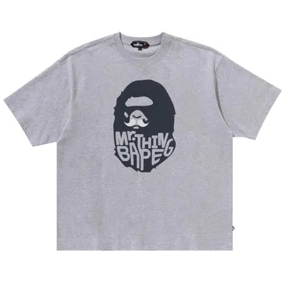 Pre-owned Bape Ape Head Tee 'grey' In Gray