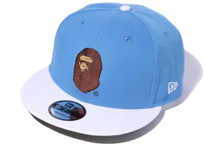 Pre-owned Bape Ape Head World Gone Mad 9fifty New Era Cap In Blue