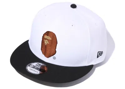 Pre-owned Bape Ape Head World Gone Mad 9fifty New Era Cap In White