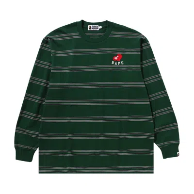 Pre-owned Bape Ape Heart Hoop Long-sleeve Tee 'green'