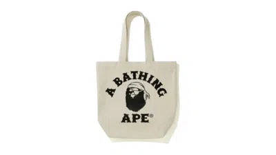 Pre-owned Bape Ape Pirate College Tote Bag In White
