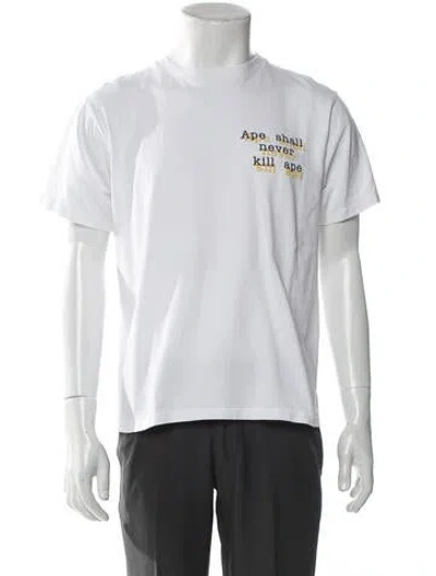 Pre-owned Bape Ape Shall Never Kill Ape Graphic Print T-shirt In Neutral