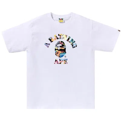 Pre-owned Bape Art Camo College Tee 'white' | Men's Size M