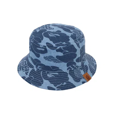 Pre-owned Bape Asia Camo Denim Hat 'indigo' | Blue | Men's Size M