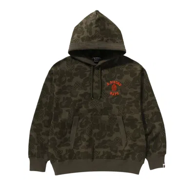 Pre-owned Bape Asia Camo Pullover Hoodie 'olive Drab' In Green