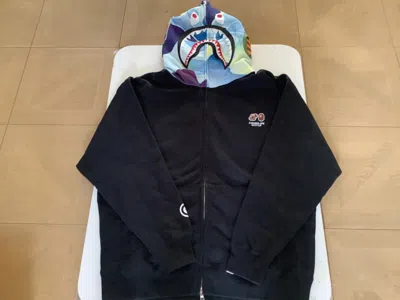 Pre-owned Bape Authentic A Bathing Ape  X Bayc Relaxed Shark Full Zip Hoodie Black M-2xl