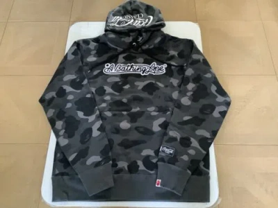 Pre-owned Bape Authentic A Bathing Ape  X Coca Cola Color Camo Pullover Hoodie Black Men Xl