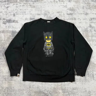 Pre-owned Bape Authentic  2007 Dc Comics Batman Crewneck M In Black