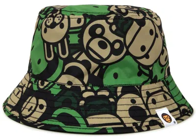 Pre-owned Bape Baby Milo #2 Reversible Bucket Hat In Green/black