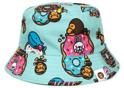 Pre-owned Bape Baby Milo #2 Reversible Bucket Hatin Light Blue