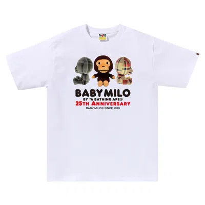 Pre-owned Bape Baby Milo 25th Anniversary Plush Doll Tee 'white' | Men's Size Xxxl