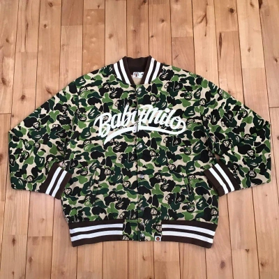 Pre-owned Bape Baby Milo Abc Camo Sweat Jacket In Green