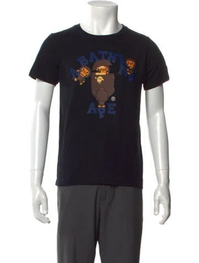 Pre-owned Bape Baby Milo College Graphic Print T-shirt In Black