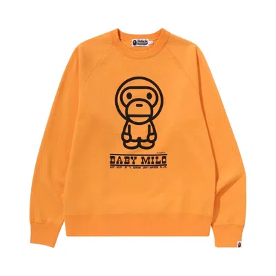 Pre-owned Bape Baby Milo Crewneck 'orange' | Men's Size Xl