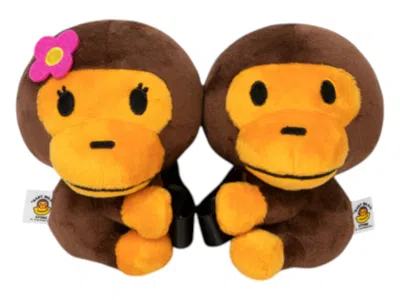 Pre-owned Bape Baby Milo Curtain Tie In Brown
