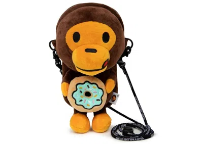 Pre-owned Bape Baby Milo Donut Mobile Bag In Brown/blue