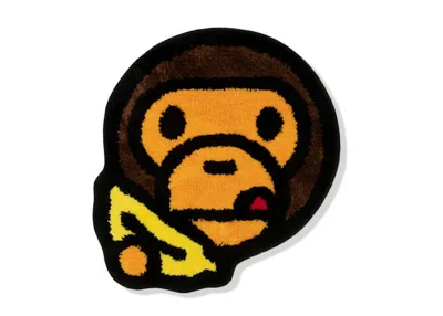 Pre-owned Bape Baby Milo Face Banana Rug In Brown