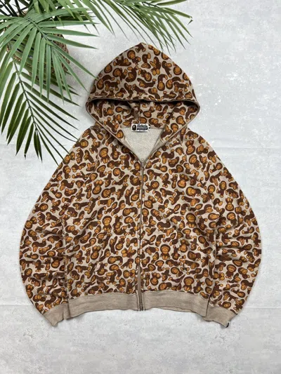 Pre-owned Bape Baby Milo Full Zip Vintage Hoodie In Brown