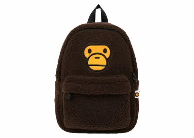 Pre-owned Bape Baby Milo Fur Mini Backpack In Brown
