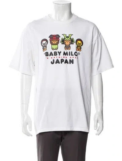 Pre-owned Bape Baby Milo Japan Graphic Print T-shirt In White