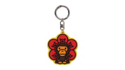 Pre-owned Bape Baby Milo Kids Friends Rubber Keychain In Yellow