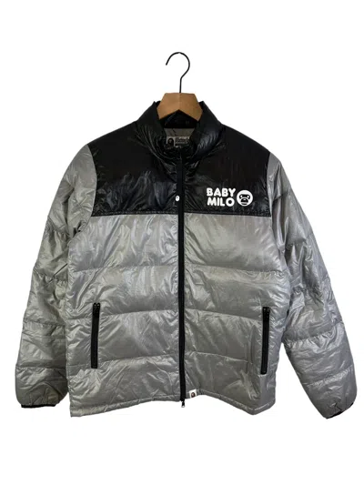 Pre-owned Bape Baby Milo Light Puffer Jacket In Grey