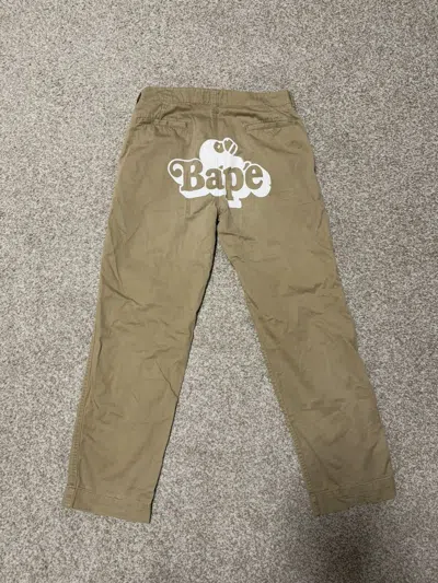 Pre-owned Bape Baby Milo Logo Chino Pants In Brown