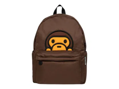 Pre-owned Bape Baby Milo Medium Backpack In Brown