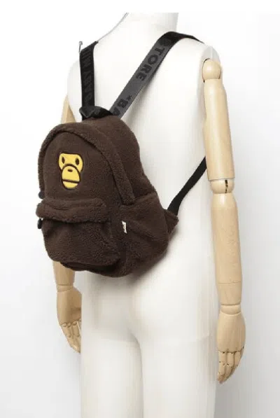 Pre-owned Bape Baby Milo Mini Fur Backpack Plush A Bathing Ape In Brown