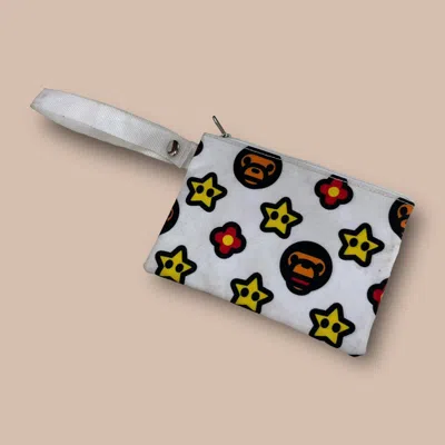 Pre-owned Bape Baby Milo Monogram Wallet In White