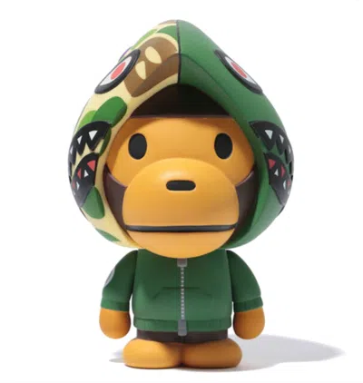 Pre-owned Bape Baby Milo Shark Hoodie Vinyl Toy In Green