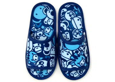 Pre-owned Bape Baby Milo Slipper In Blue Camo