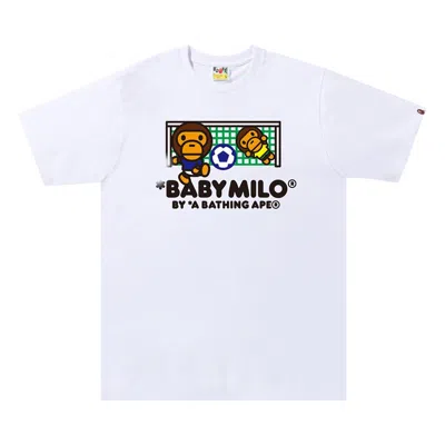 Pre-owned Bape Baby Milo Soccer Tee 'white'