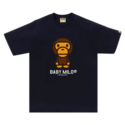 Pre-owned Bape Baby Milo Tee 'navy' In Blue